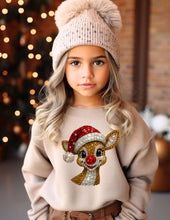Load image into Gallery viewer, Rudolph Crystal Mosaic  Crew Sweatshirt
