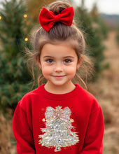 Load image into Gallery viewer, Christmas Tree Crystal Mosaic Crew Sweatshirt
