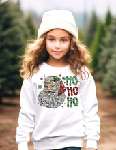 Load image into Gallery viewer, HO HO HO Santa Crystal Mosaic Crew Sweatshirt
