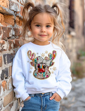 Load image into Gallery viewer, Raindeer Crystal Mosaic Crew Sweatshirt

