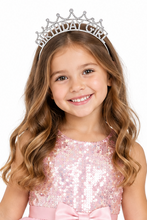 Load image into Gallery viewer, Birthday Girl Rhinestone Tiara Headband
