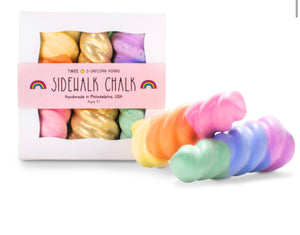 Rainbow Unicorn Horns Sidewalk Chalk