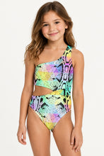 Load image into Gallery viewer, Pastel Snake Side Cut One Piece -SIZE 16
