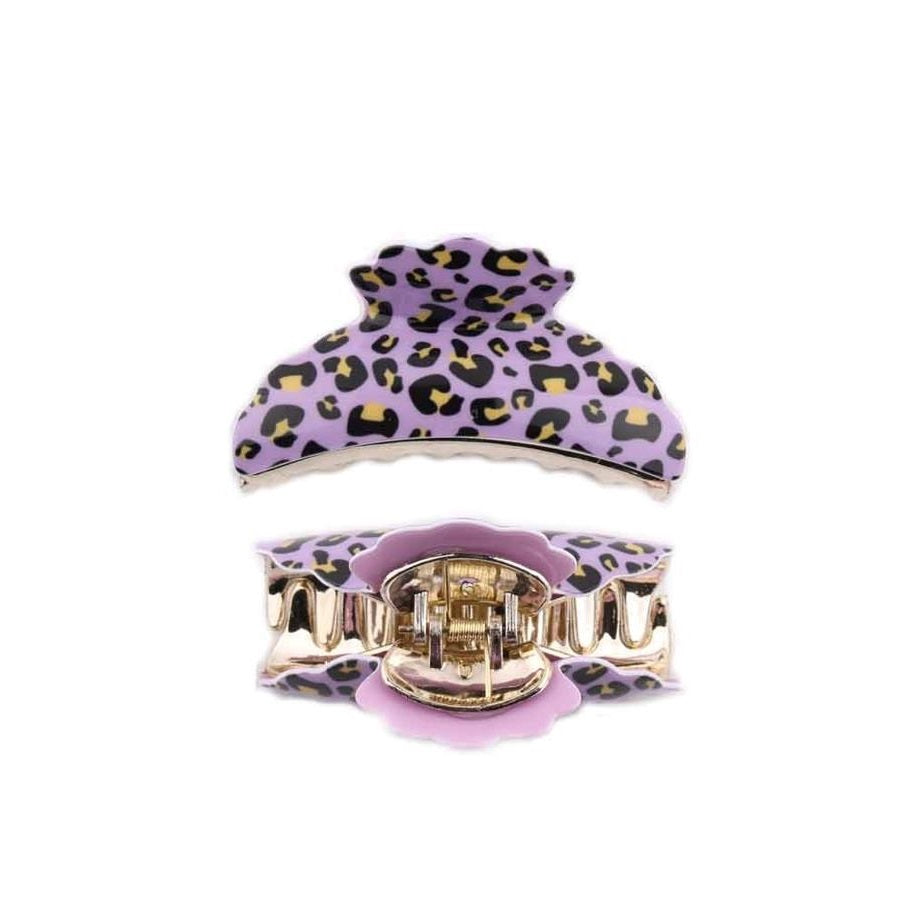 Assorted Color Leopard Hair Claw Clip Set